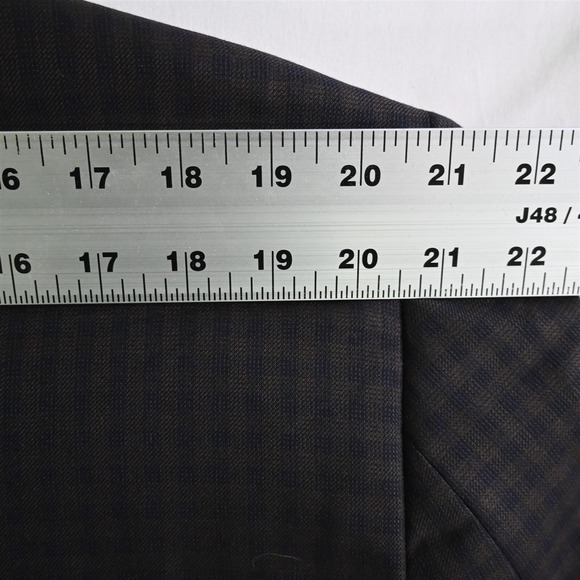 Jos A Bank Reserve 46L Gingham Check Silk Wool Mens Sport Coat Suit Jacket - Picture 10 of 12